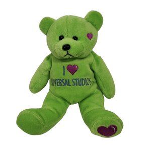 Universal Studios Green Bear Stuffed Animal Plush Toy 8 inch